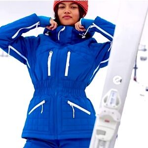 NWT Free People royal blue SET Ski parka all prepped snow coat pants jacket suit